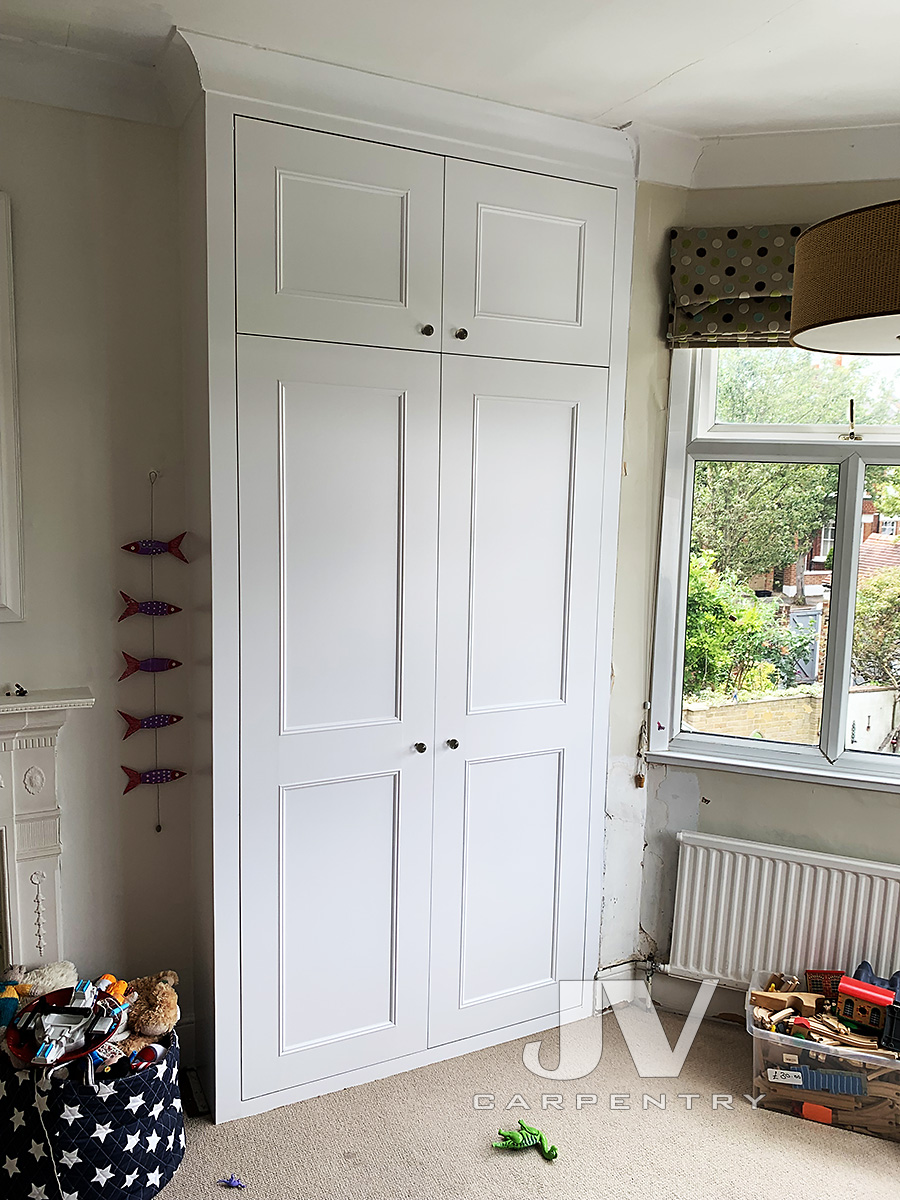 Bespoke Alcove fitted wardrobe hand painted