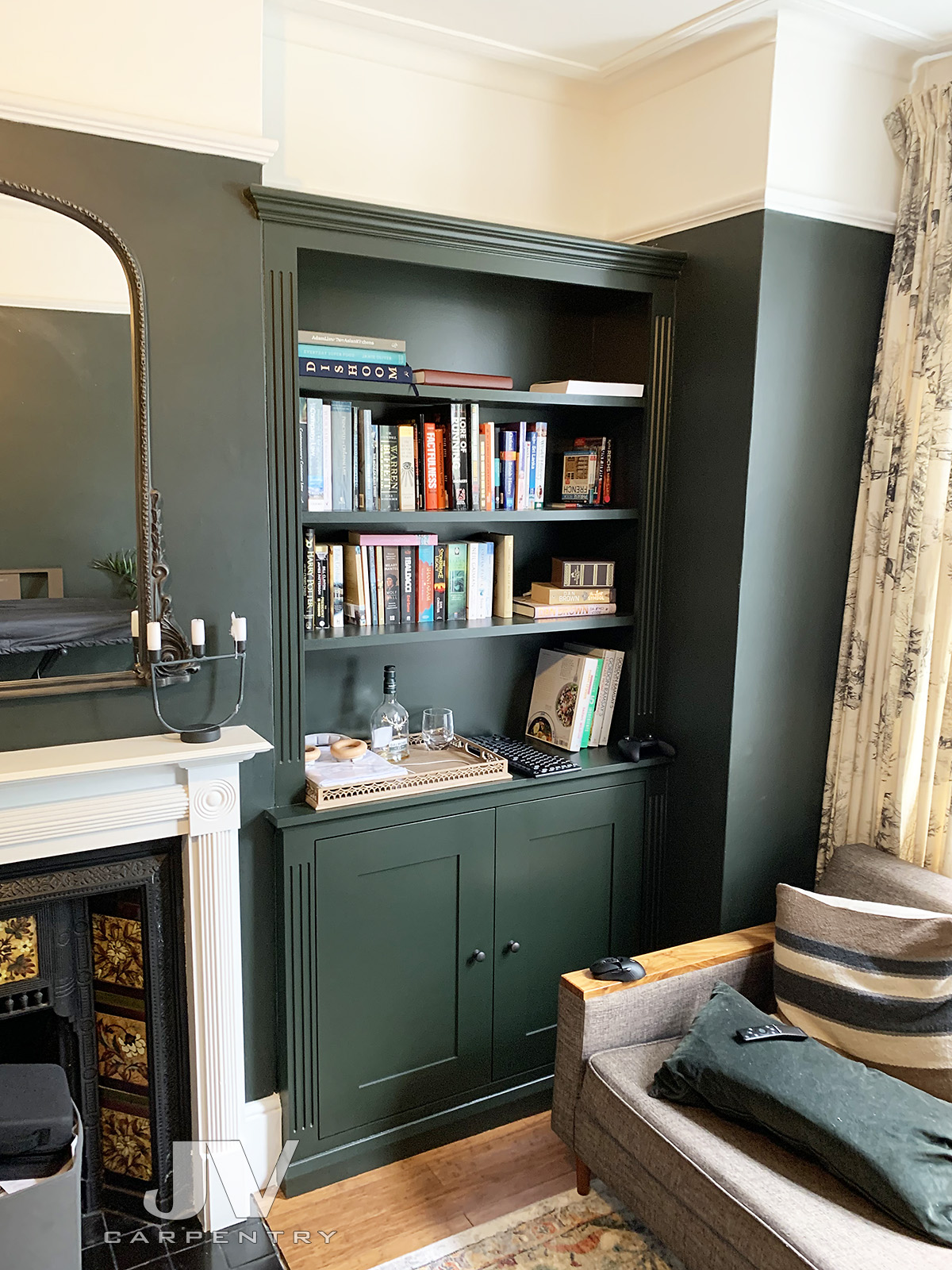 Bespoke Fitted Bookcases, Alcove Shelving and cabinets in London | JV