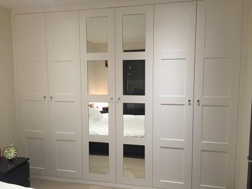 Panelled Wardrobe Doors Signature 3 Panel Fineline Blush Glass